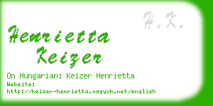 henrietta keizer business card
